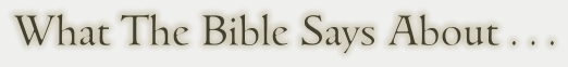 What The Bible Says About . . .